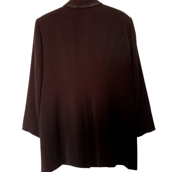 PROPORTION PETITE Vintage Longline Brown Snap-Front Coat Jacket - Size 16 - Picture 2 of 3